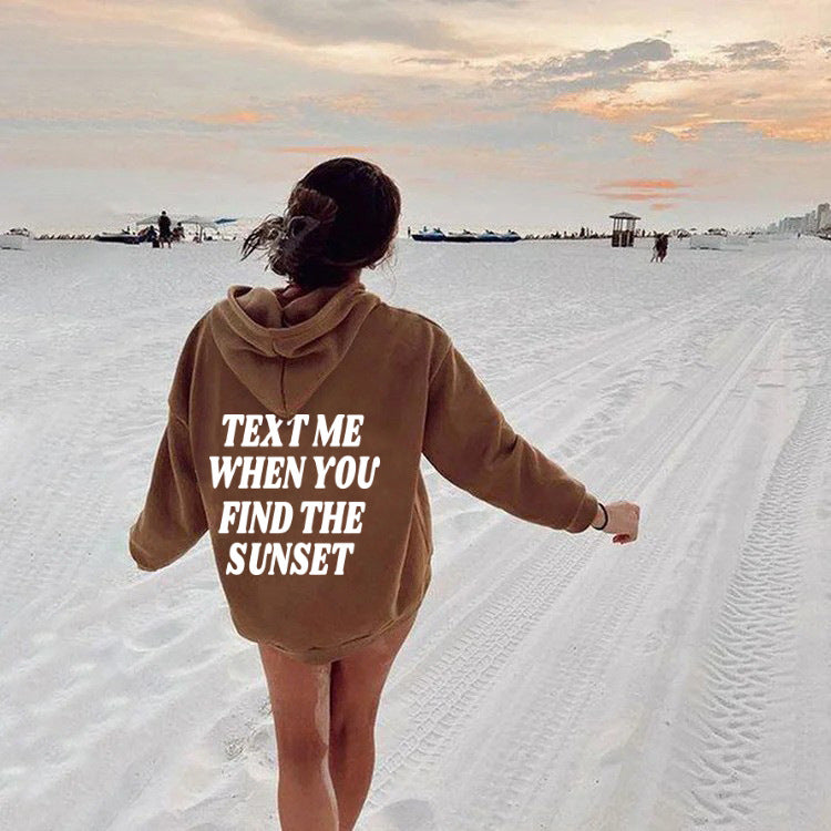 Fleece hoodie letter pocket drawstring printed hoodie 10 colors