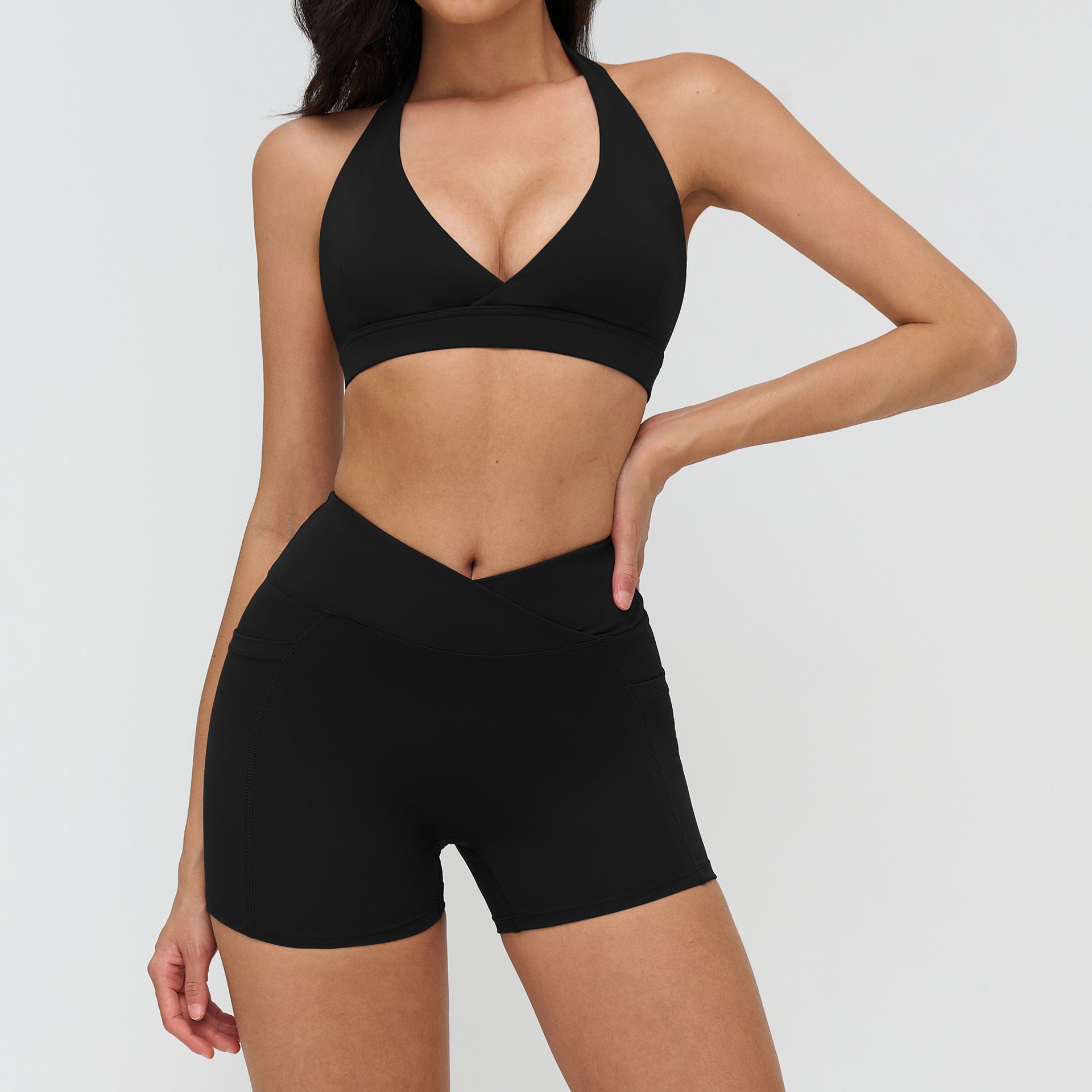 Yoga suit outdoor leisure suit running fitness exercise suit bra + shorts 4518