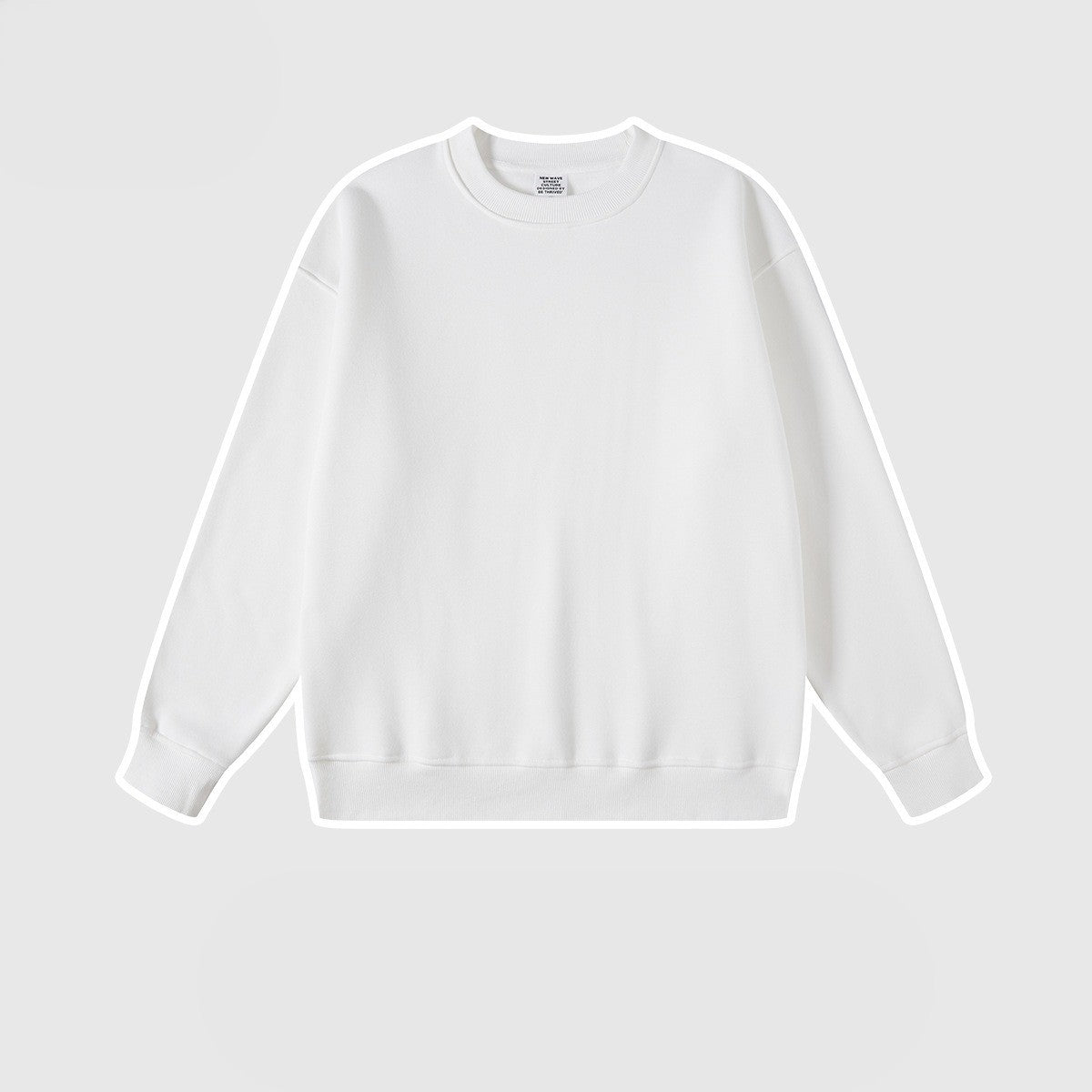 Casual loose 345g plus cashmere solid color crew-neck men's hoodie 12 colors