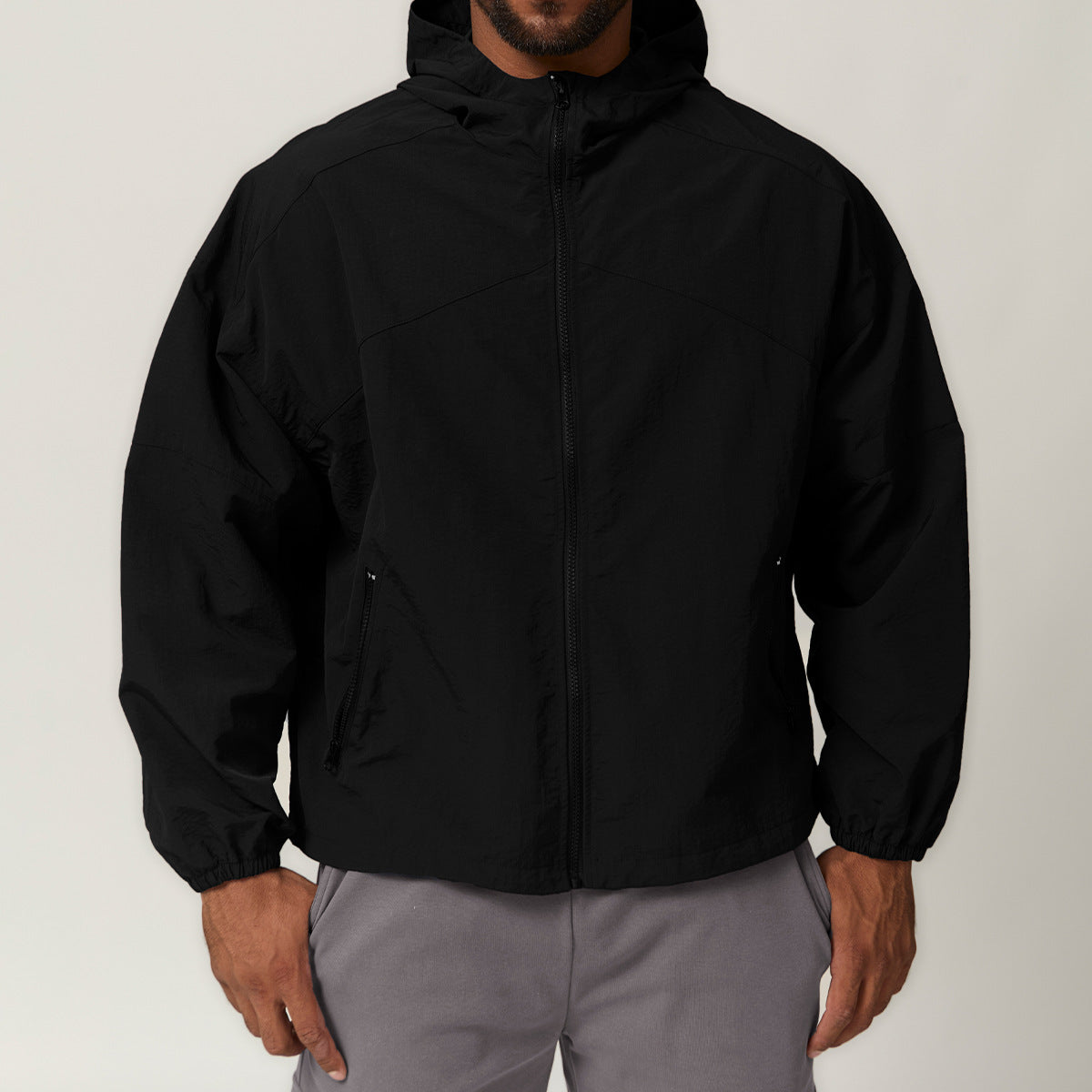 Zipper windproof hooded outdoor waterproof jacket jacket hardshell