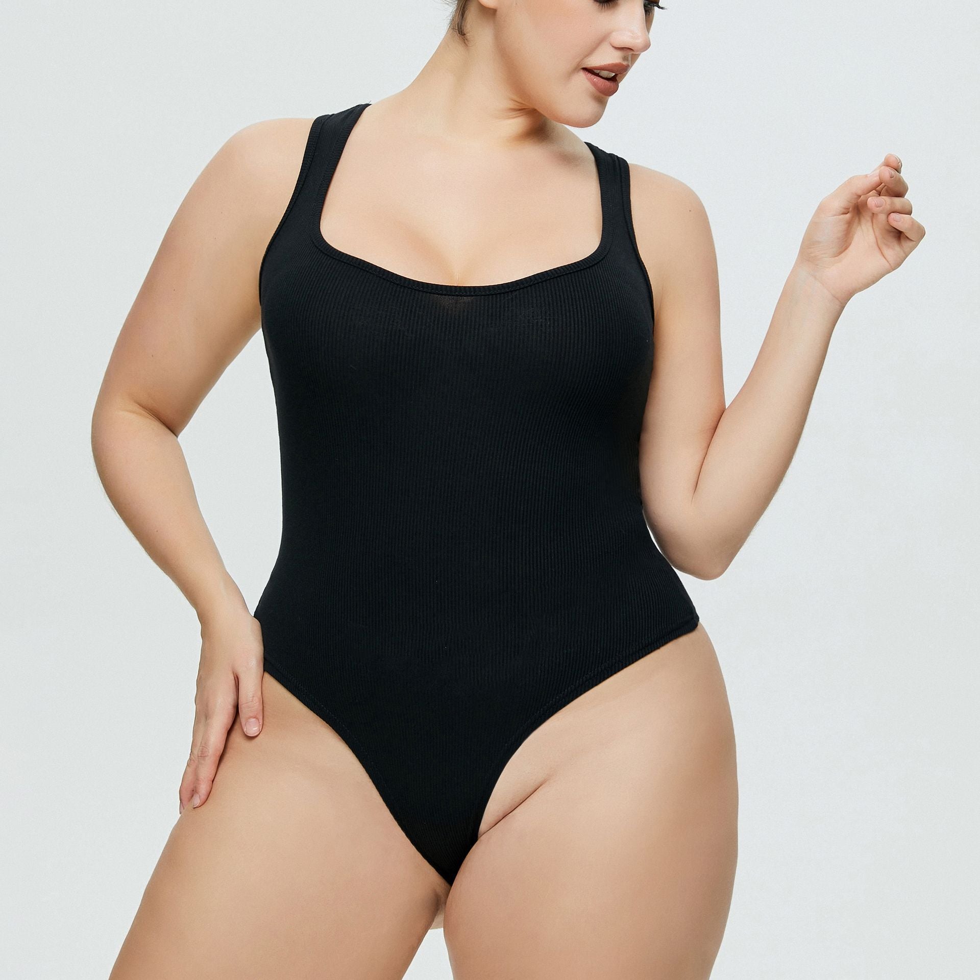 Plus Size Women's Knitted Sports Jumpsuit Casual Sleeveless Ladies Jumpsuit Triangle Bodysuit Women 3 Colors