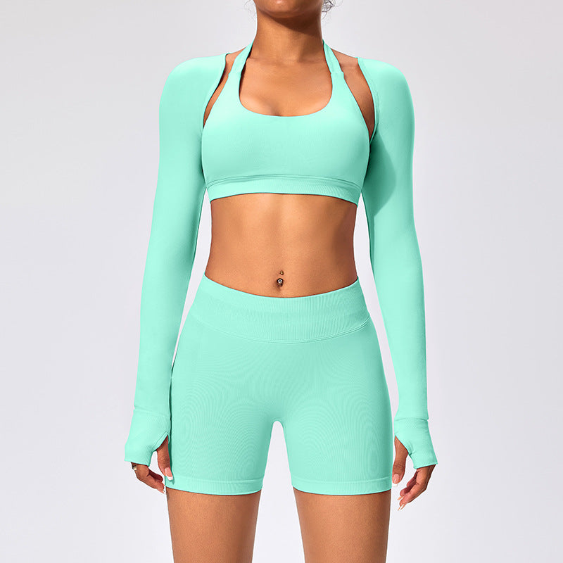 Women Sports underwear sets yoga wear cardigan jackets backless outdoor fitness wear