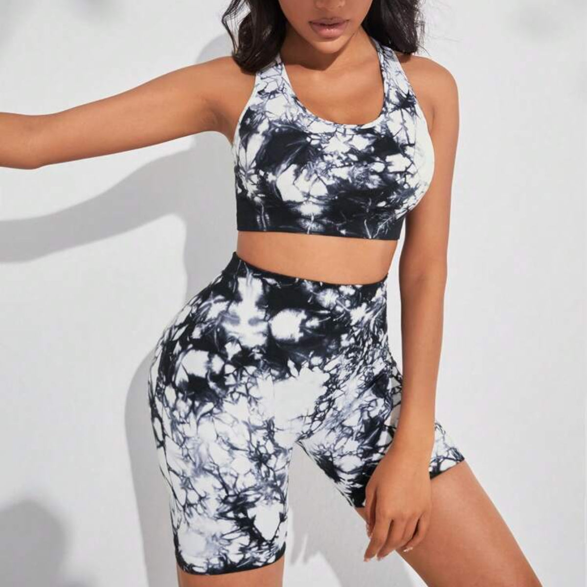 Tie Dye Seamless Yoga Wear Sports Bra Hip Lifting Shorts Yoga Wear Suit Fitness Wear Sports Suit Women