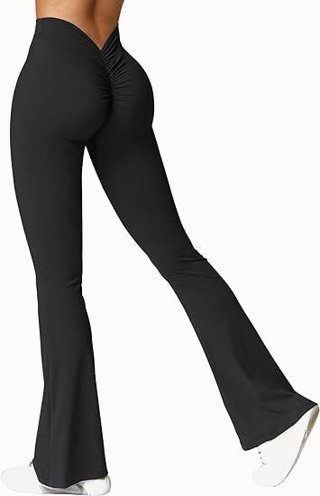 Peach hip lift Yoga Flare pants wide leg micro cropped pants high waist