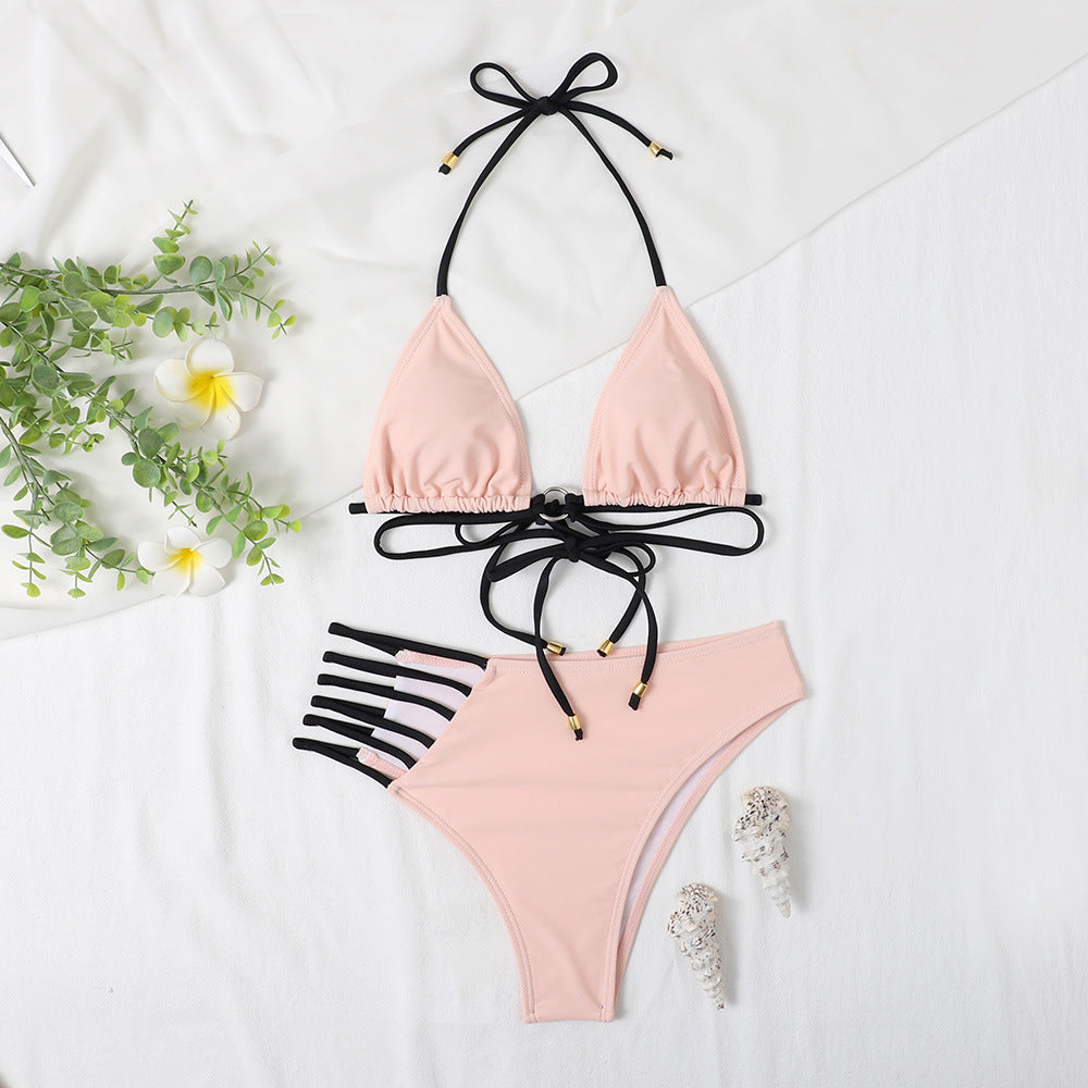 New Swimsuit Ladies Split Bikini Swimsuit Leopard Print Hollow Swimsuit Bikini 5 Colors