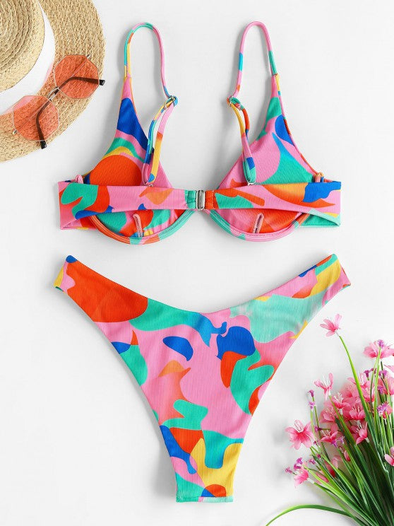 New Bikini Split Poly Swimsuit Female Sense Triangle Swimsuit Female 4 Colors