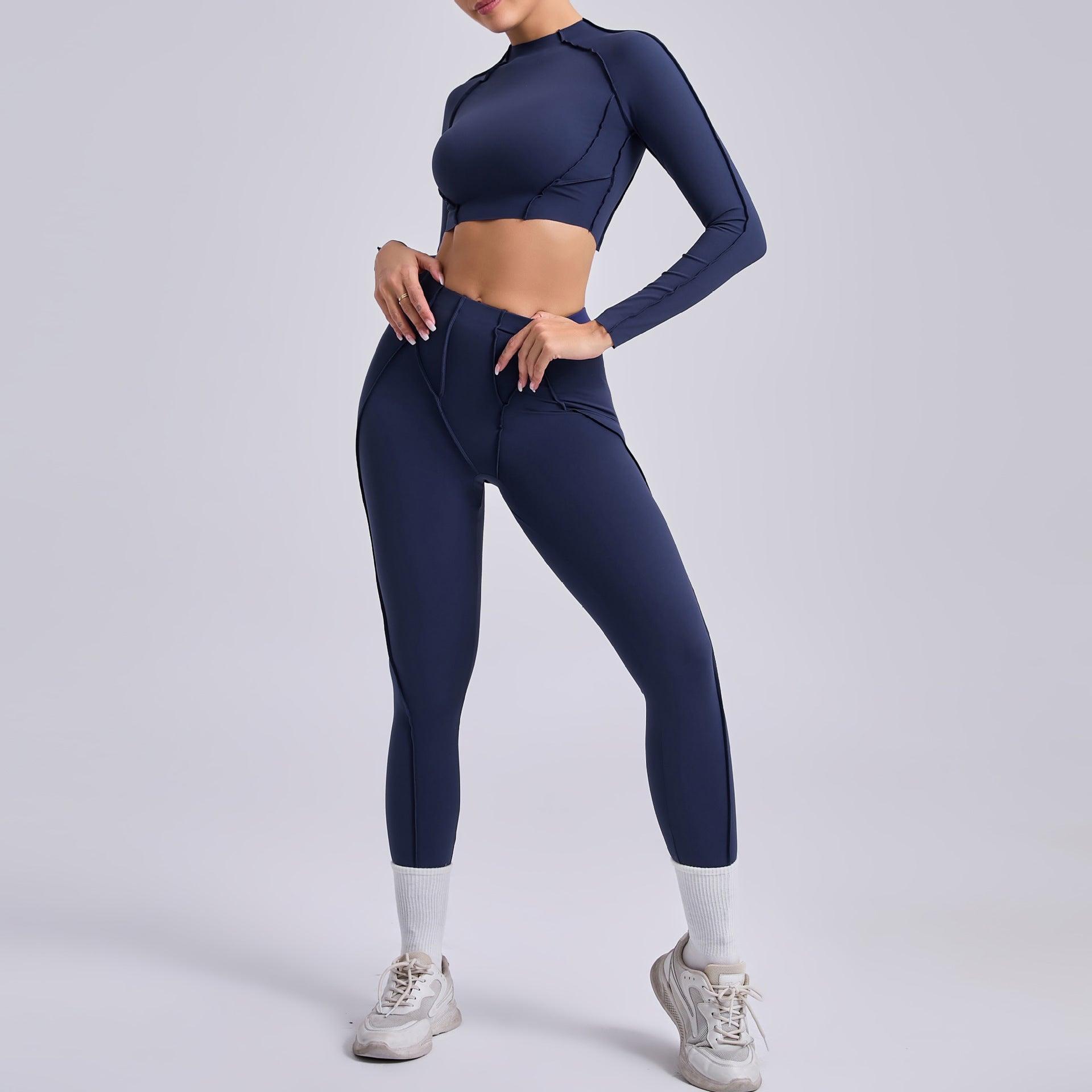 Stereoscopic yoga set for women pleated buttock lift