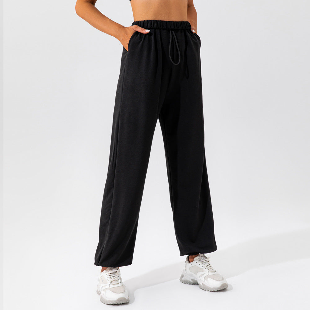 Waistband loose sports sweatpants outdoor women