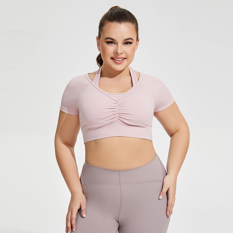 Halter Neck Yoga Clothes Women's Sexy Running Sports Bra with Chest Pad 3 Colors