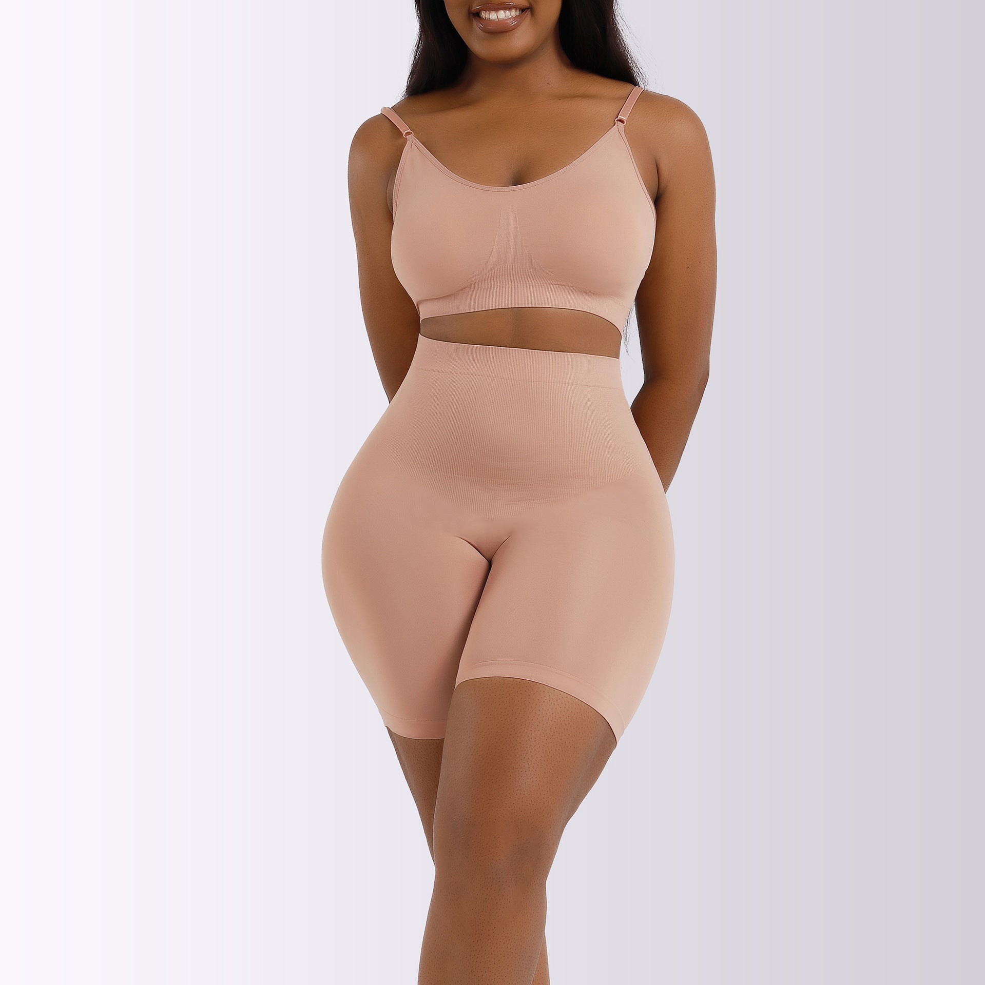Underwear Women's Big Breasts Show Small No Steel Ring Suspenders Sports Bra Set High Waist Belly Lifting Hip Pants 2 Colors