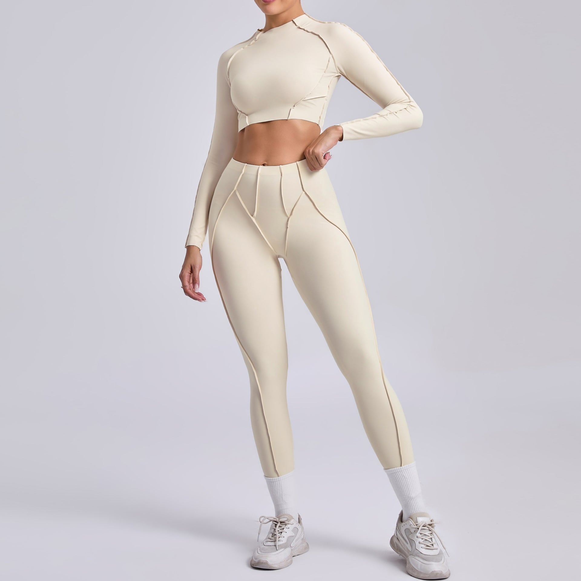 Stereoscopic yoga set for women pleated buttock lift