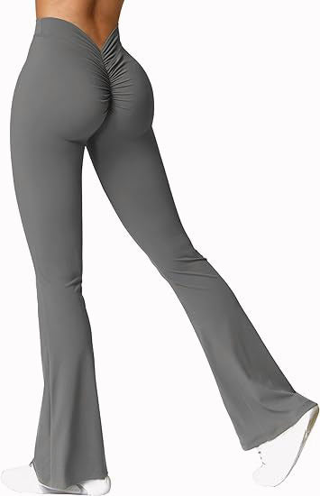 Peach hip lift Yoga Flare pants wide leg micro cropped pants high waist