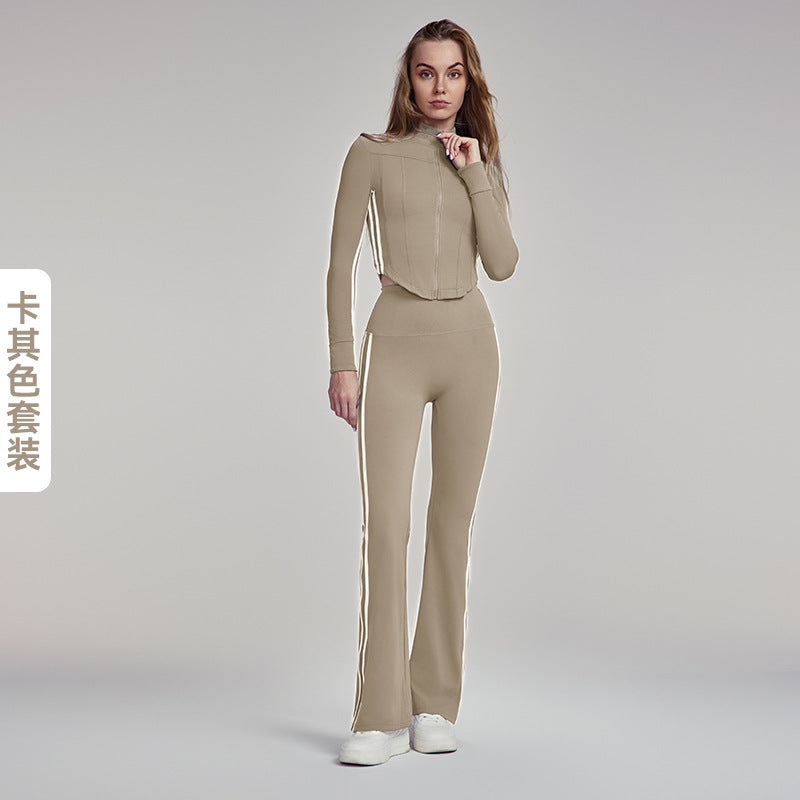 Yoga suit two-piece set autumn leisure all-match outdoor running fitness suit sports suit