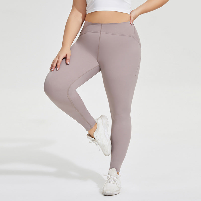Plus Size Yoga Pants Women Nude Hip Lifting High Waist Peach Hip Pants Sports Trousers Tight Fitness Pants 3 Colors