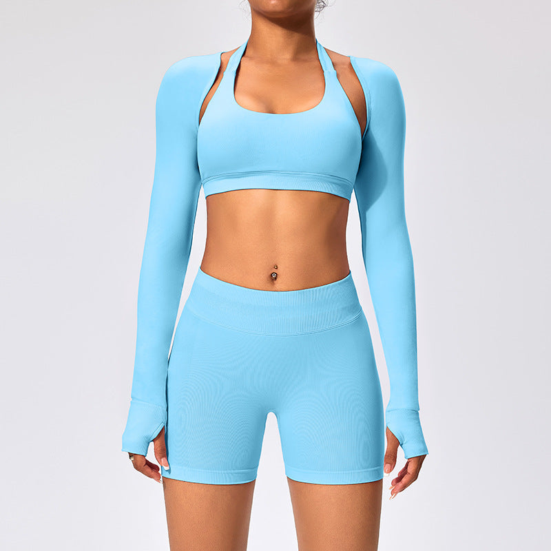 Women Sports underwear sets yoga wear cardigan jackets backless outdoor fitness wear