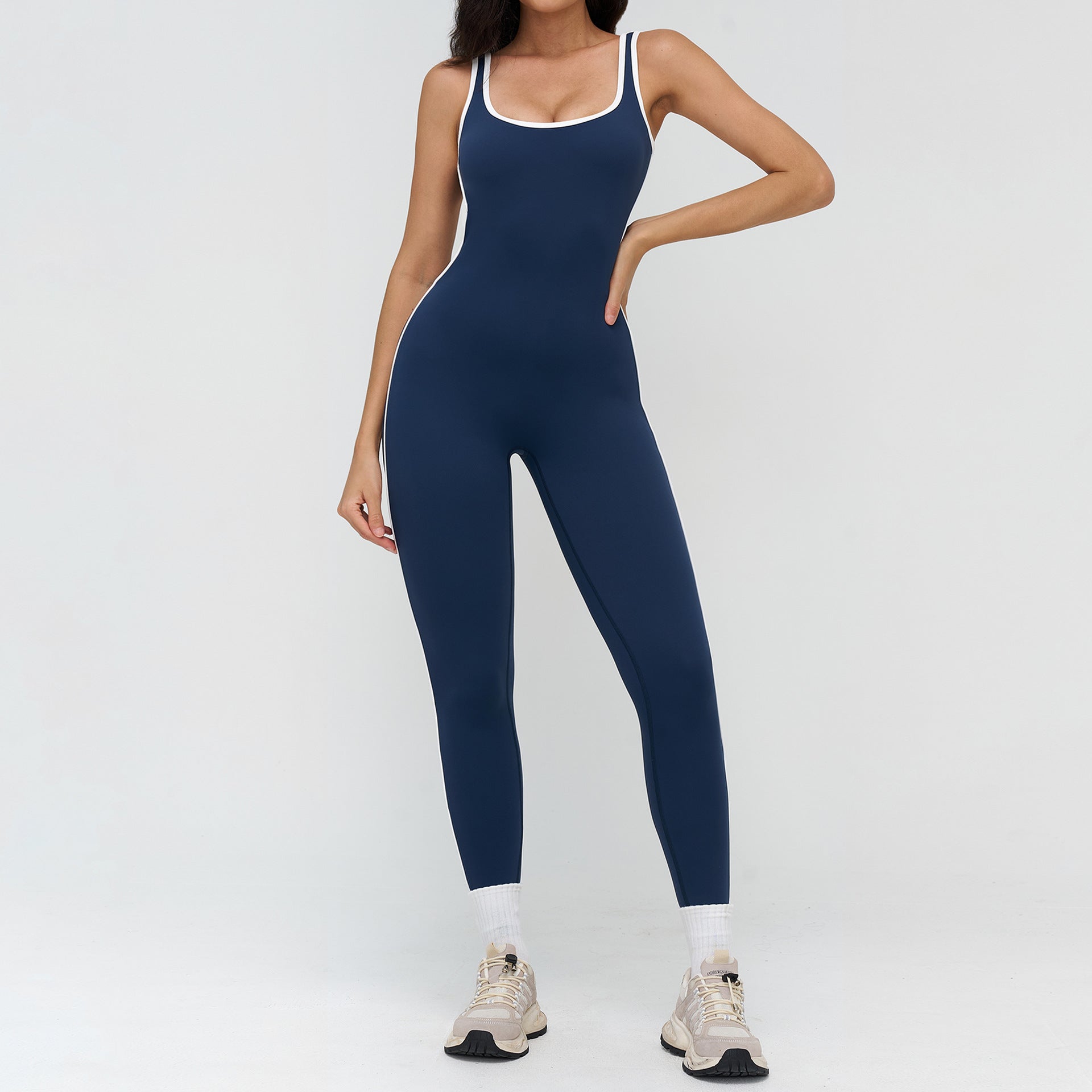 Yoga jumpsuit generous neckline, fitness suit, running sports jumpsuit for women 9528