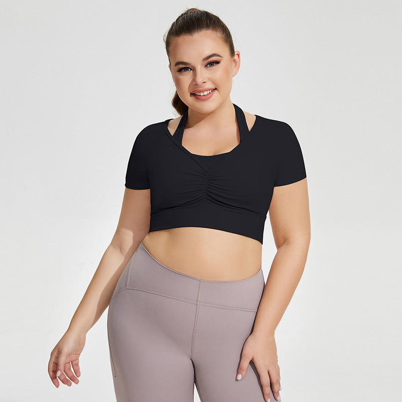 Halter Neck Yoga Clothes Women's Sexy Running Sports Bra with Chest Pad 3 Colors