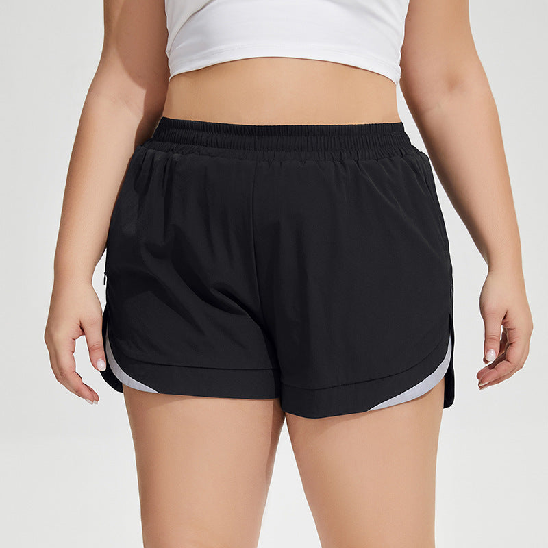 Plus size Breathable loose anti-light yoga shorts outdoor running reflective3 colors