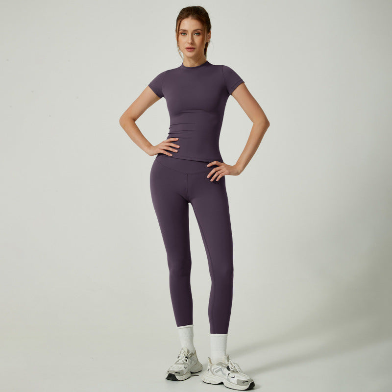 Women's two-piece short&long sleeve yoga pants suit