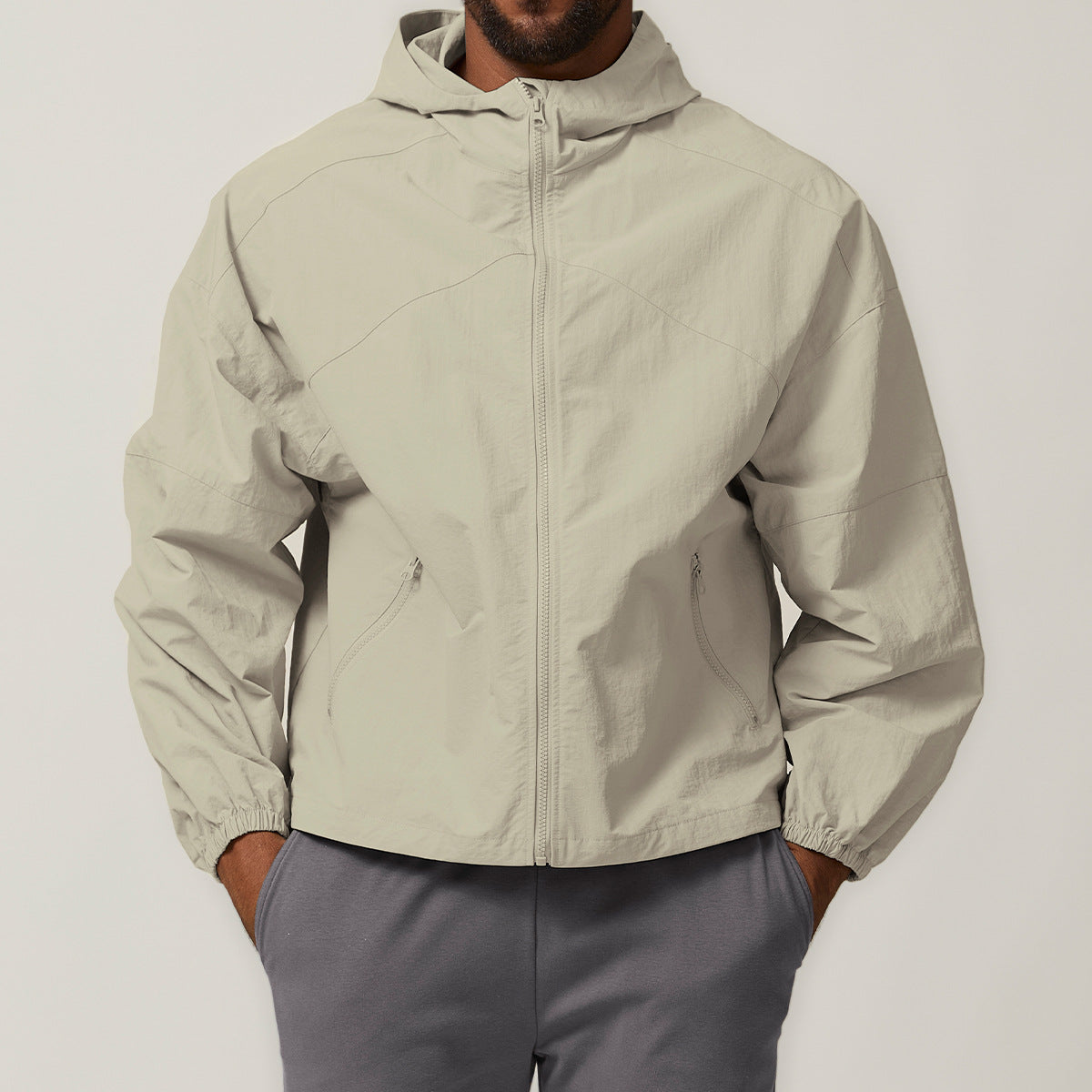 Zipper windproof hooded outdoor waterproof jacket jacket hardshell