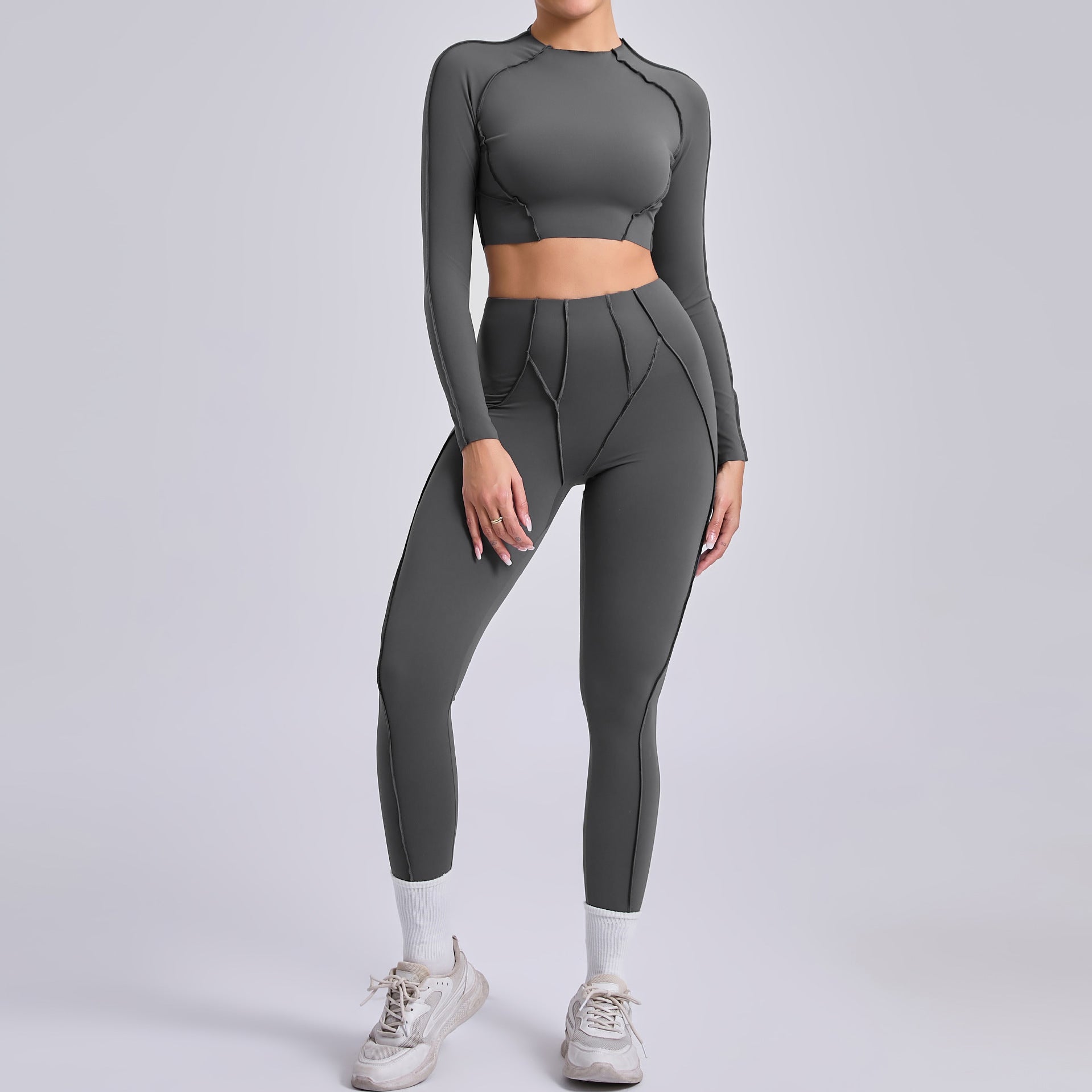 Stereoscopic yoga set for women pleated buttock lift