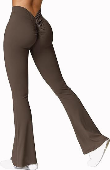 Peach hip lift Yoga Flare pants wide leg micro cropped pants high waist