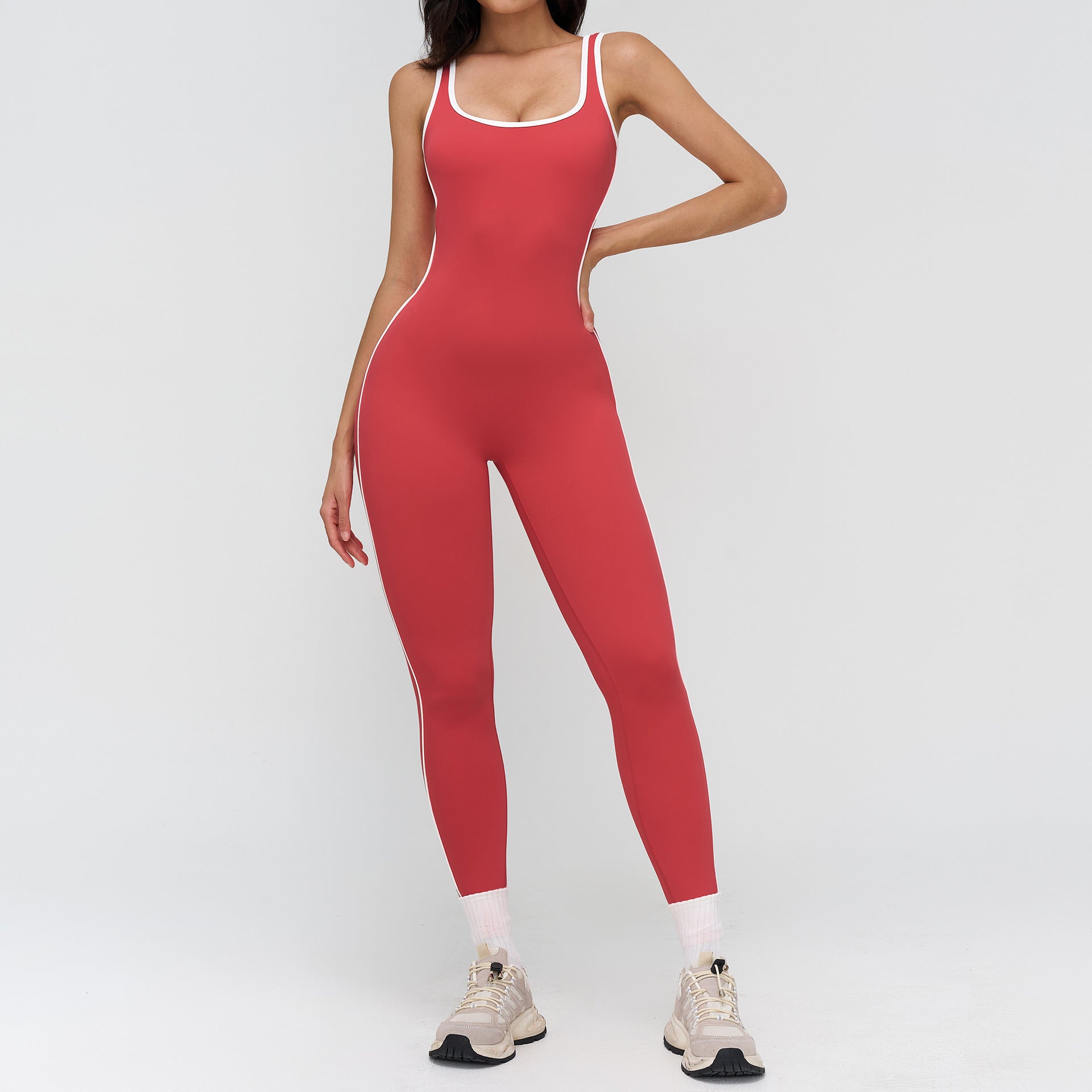 Yoga jumpsuit generous neckline, fitness suit, running sports jumpsuit for women 9528