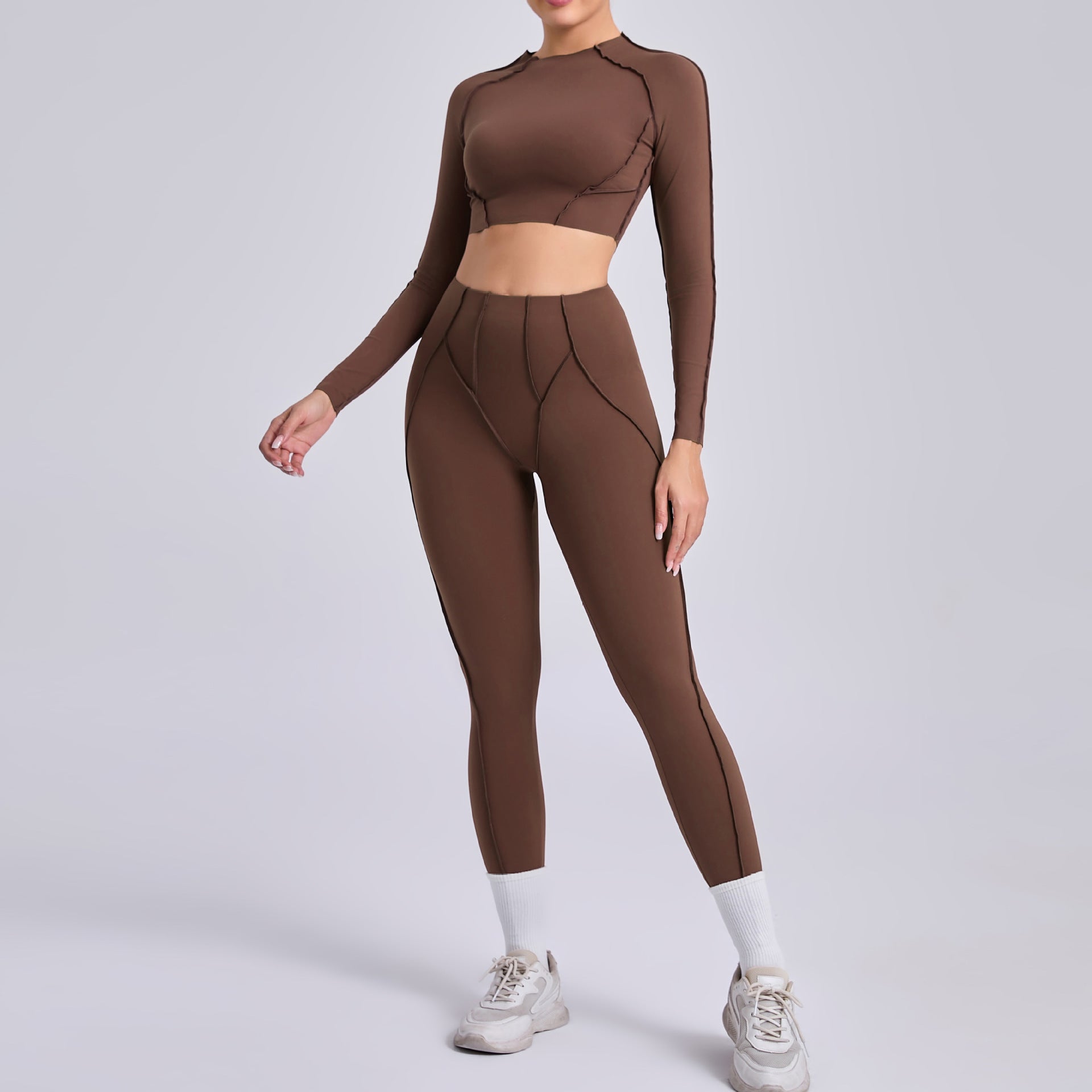Stereoscopic yoga set for women pleated buttock lift