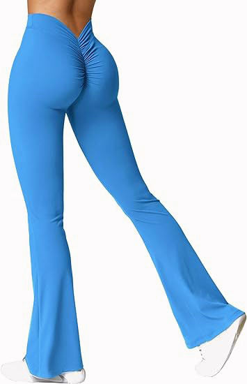 Peach hip lift Yoga Flare pants wide leg micro cropped pants high waist