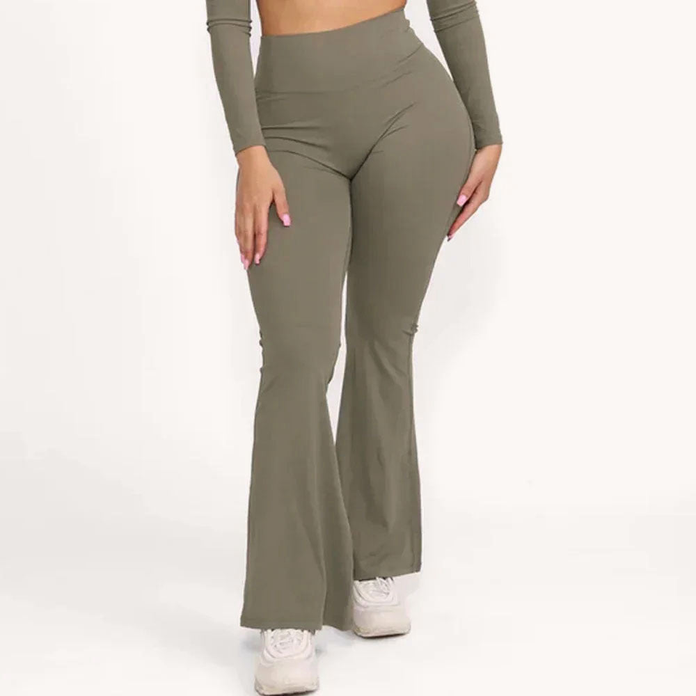 Peach hip lift Yoga Flare pants wide leg micro cropped pants high waist quick dry