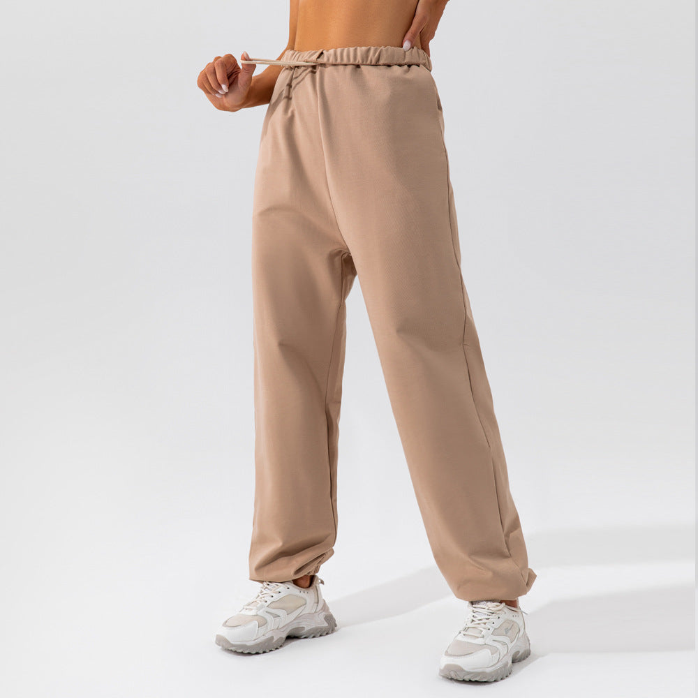 Waistband loose sports sweatpants outdoor women