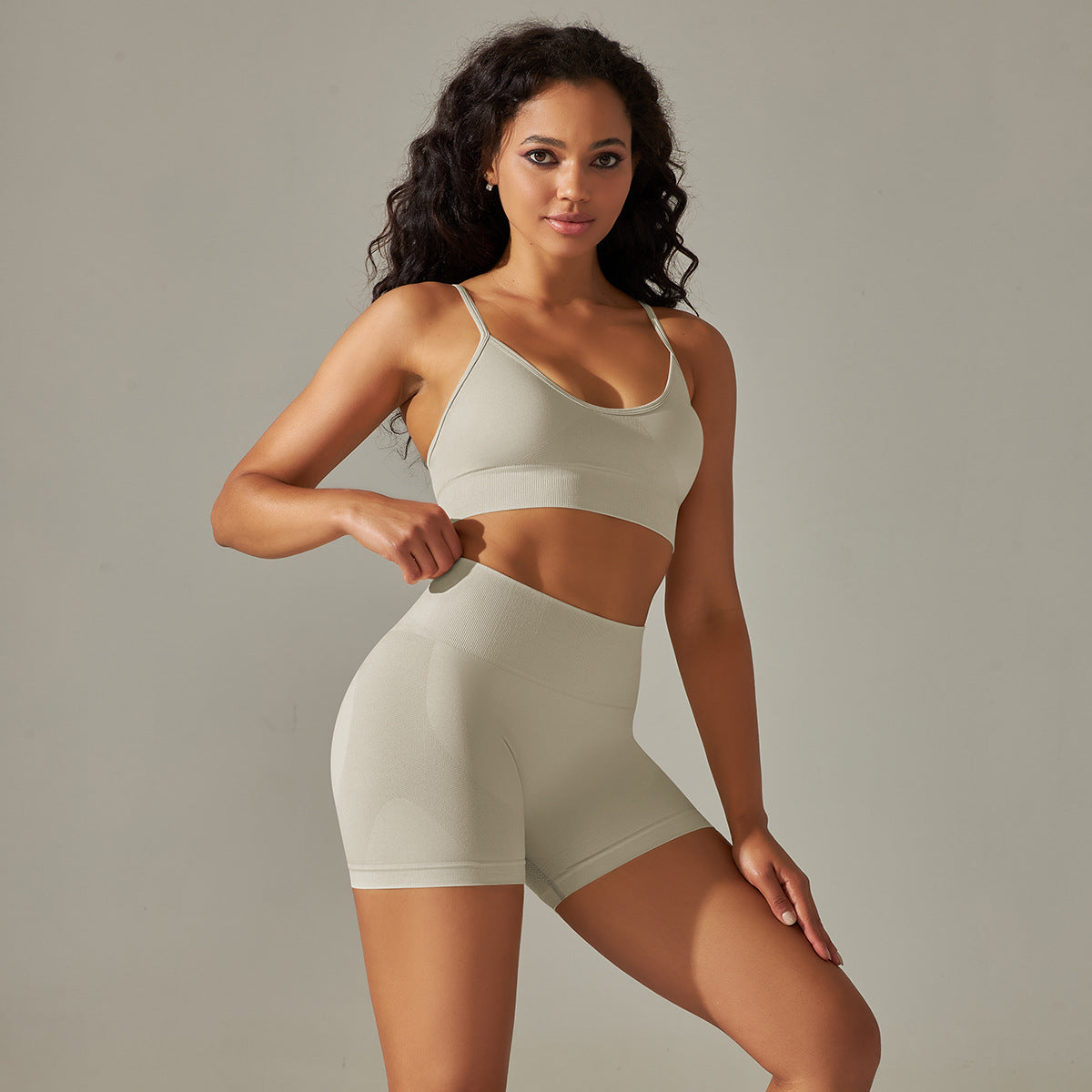 1 seamless beautiful back cross double straps sports vest bra set running fitness yoga pants 14 colors