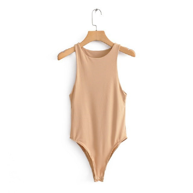 Women's Sexy Sleeveless Slim Bodysuit Women's Top Fashion Solid Color Bodysuit Jumpsuit For Women 7 Colors