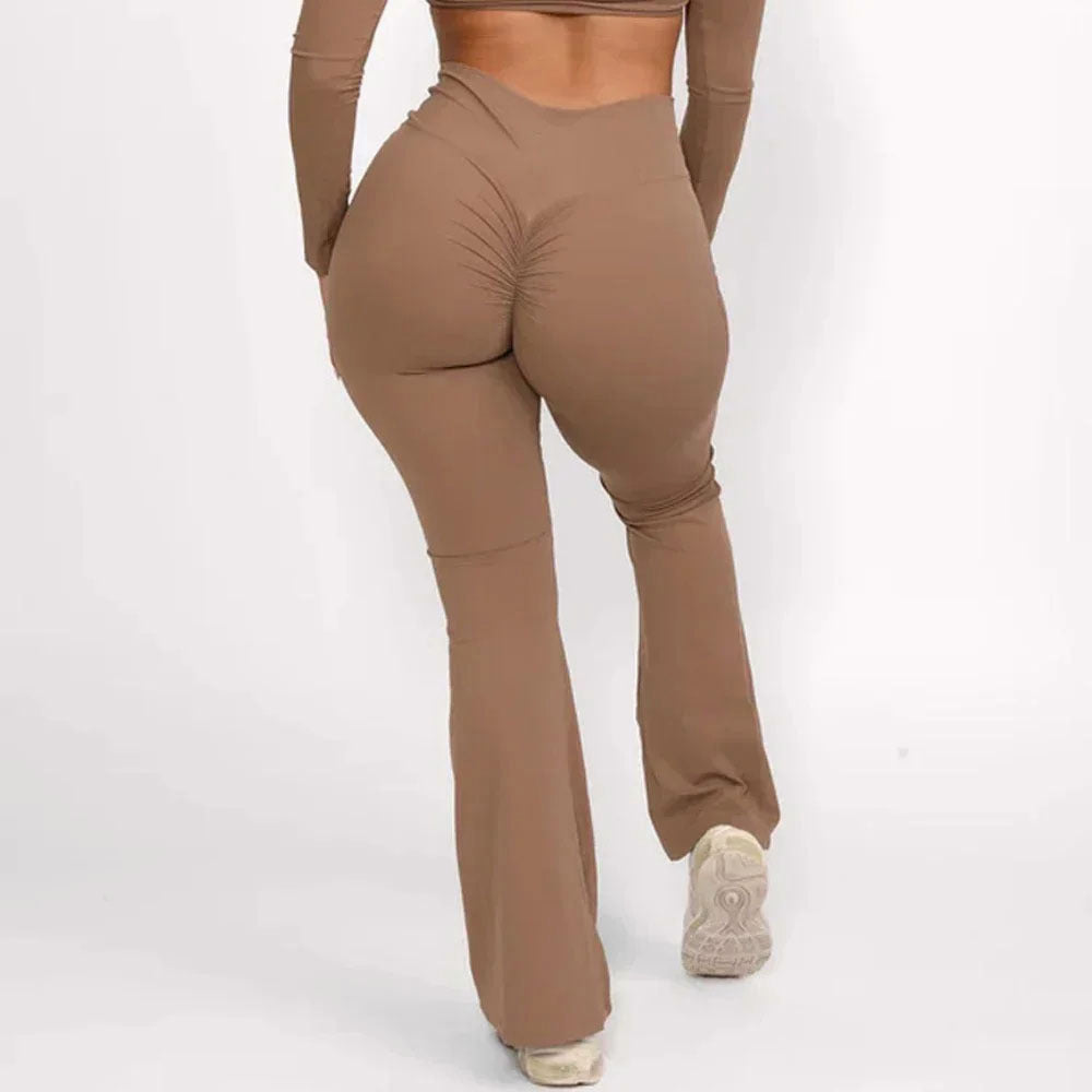 Peach hip lift Yoga Flare pants wide leg micro cropped pants high waist quick dry
