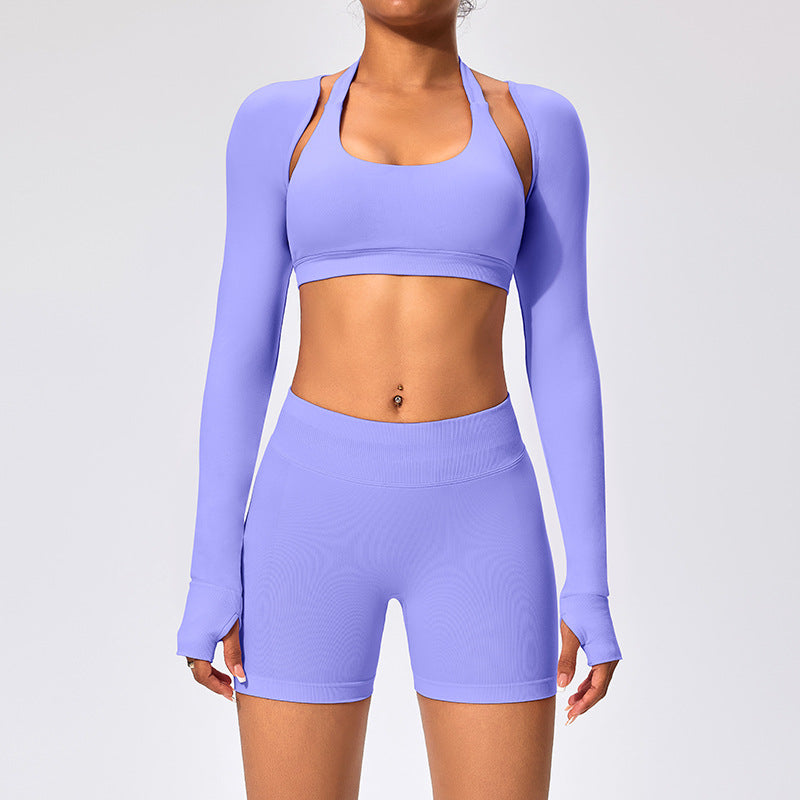 Women Sports underwear sets yoga wear cardigan jackets backless outdoor fitness wear