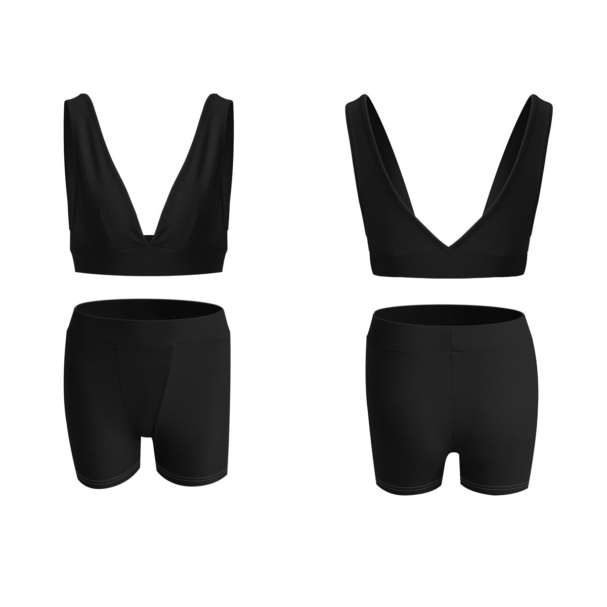 New Sports Underwear Set Beautiful Back Suspenders With Chest Pad Triangle Cup Without Steel Ring Buttocks Fitness Pants Set 9 Colors Style1
