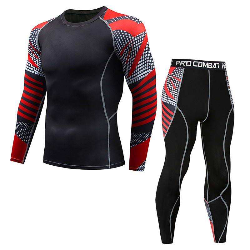New Sports Tights Men's Lion Head Long-sleeved Sports Men's Fitness T-shirt Quick-drying Elastic PRO Suit-1