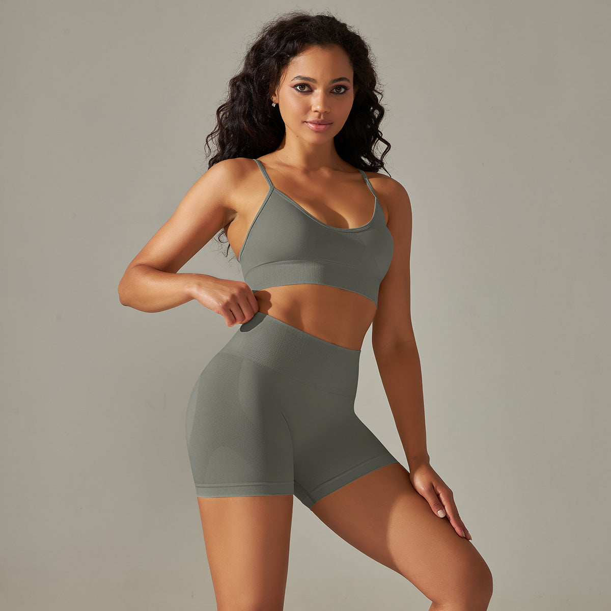 1 seamless beautiful back cross double straps sports vest bra set running fitness yoga pants 14 colors