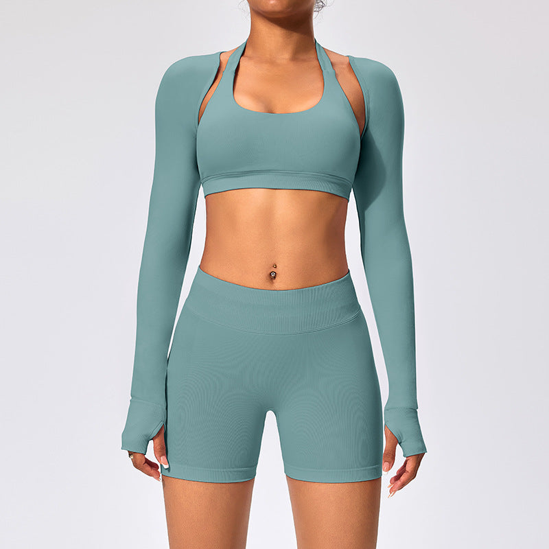 Women Sports underwear sets yoga wear cardigan jackets backless outdoor fitness wear