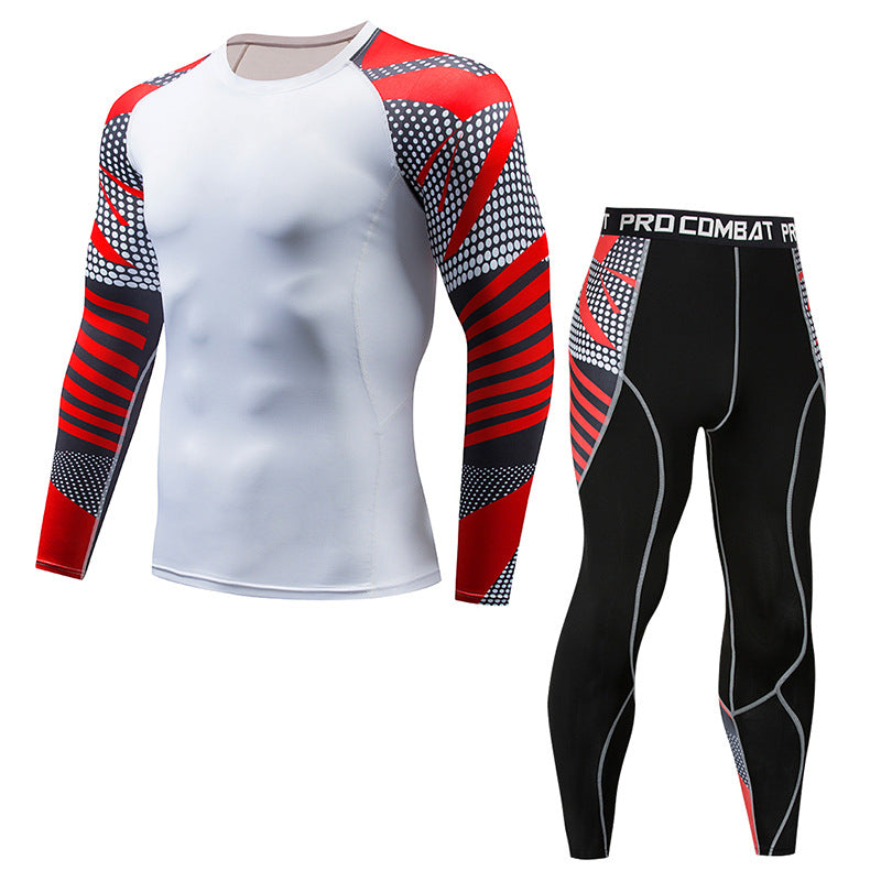 New Sports Tights Men's Lion Head Long-sleeved Sports Men's Fitness T-shirt Quick-drying Elastic PRO Suit-1