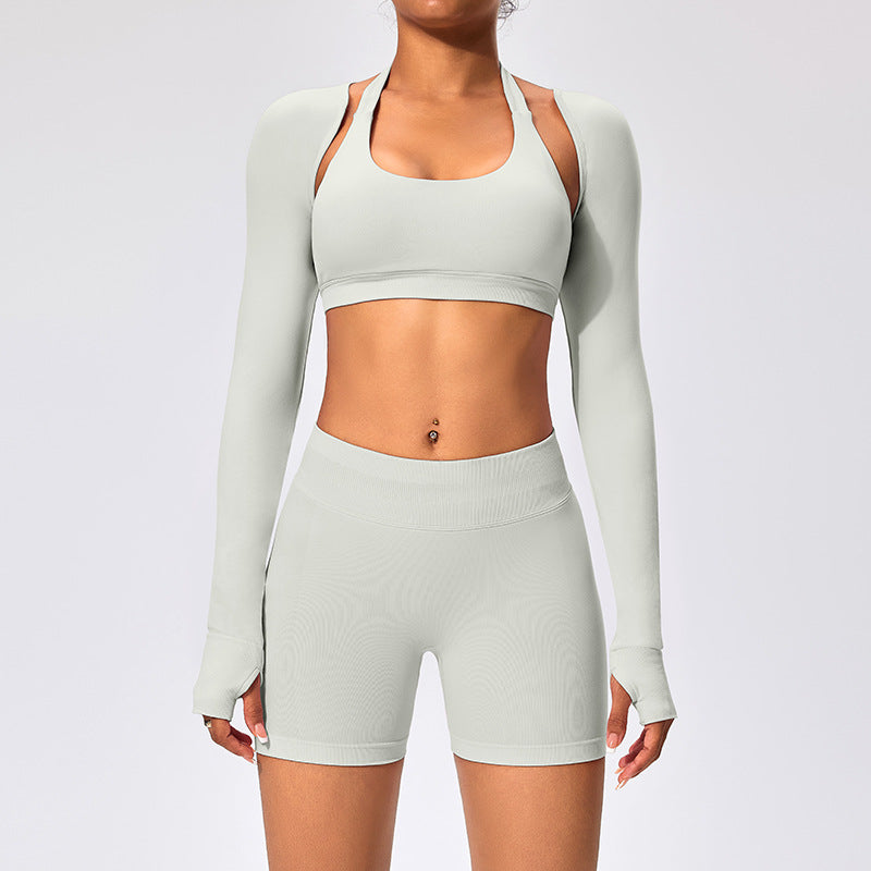 Women Sports underwear sets yoga wear cardigan jackets backless outdoor fitness wear