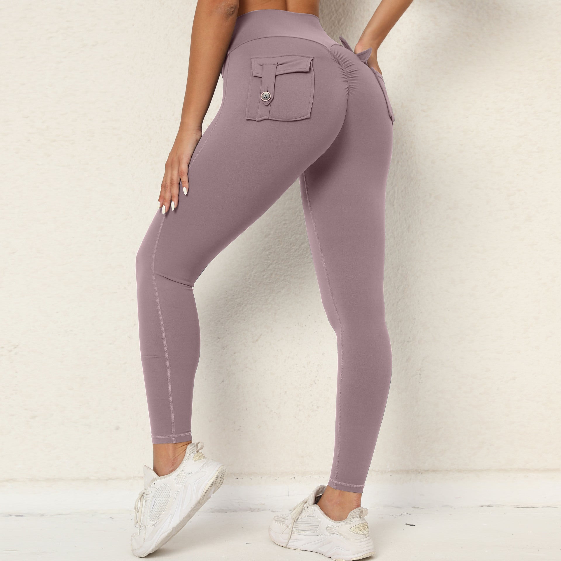 Peach butt cargo tight height waist stretch button-up yoga pants 14 colors