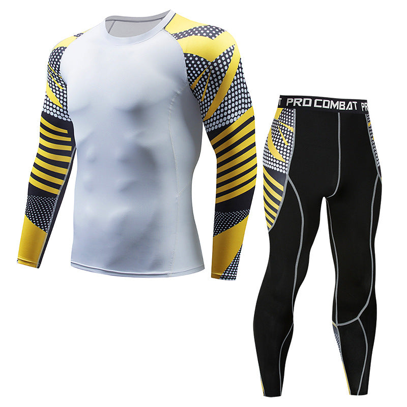 New Sports Tights Men's Lion Head Long-sleeved Sports Men's Fitness T-shirt Quick-drying Elastic PRO Suit-1