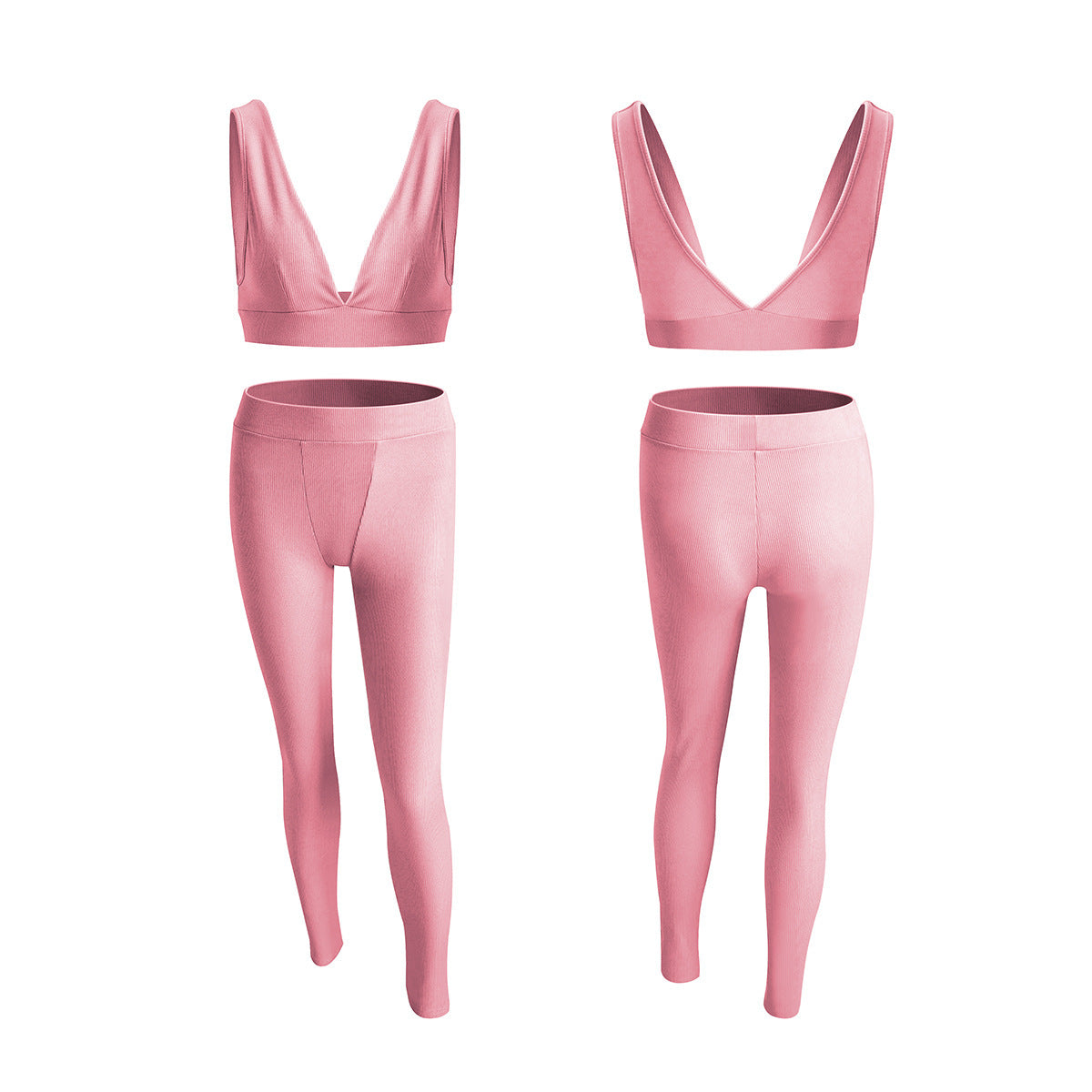New Sports Underwear Set Beautiful Back Suspenders With Chest Pad Triangle Cup Without Steel Ring Buttocks Fitness Pants Set 9 Colors Style2