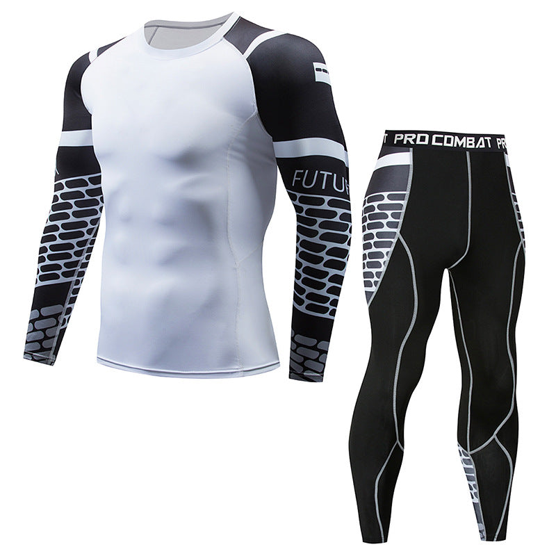 New Sports Tights Men's Lion Head Long-sleeved Sports Men's Fitness T-shirt Quick-drying Elastic PRO Suit-1
