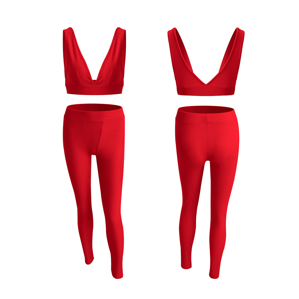 New Sports Underwear Set Beautiful Back Suspenders With Chest Pad Triangle Cup Without Steel Ring Buttocks Fitness Pants Set 9 Colors Style2