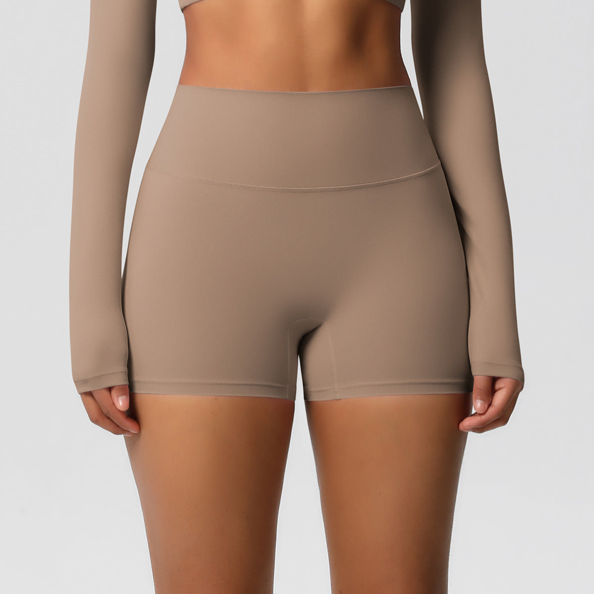 Women's high waist tight-fitting hip yoga shorts running fitness sports shorts