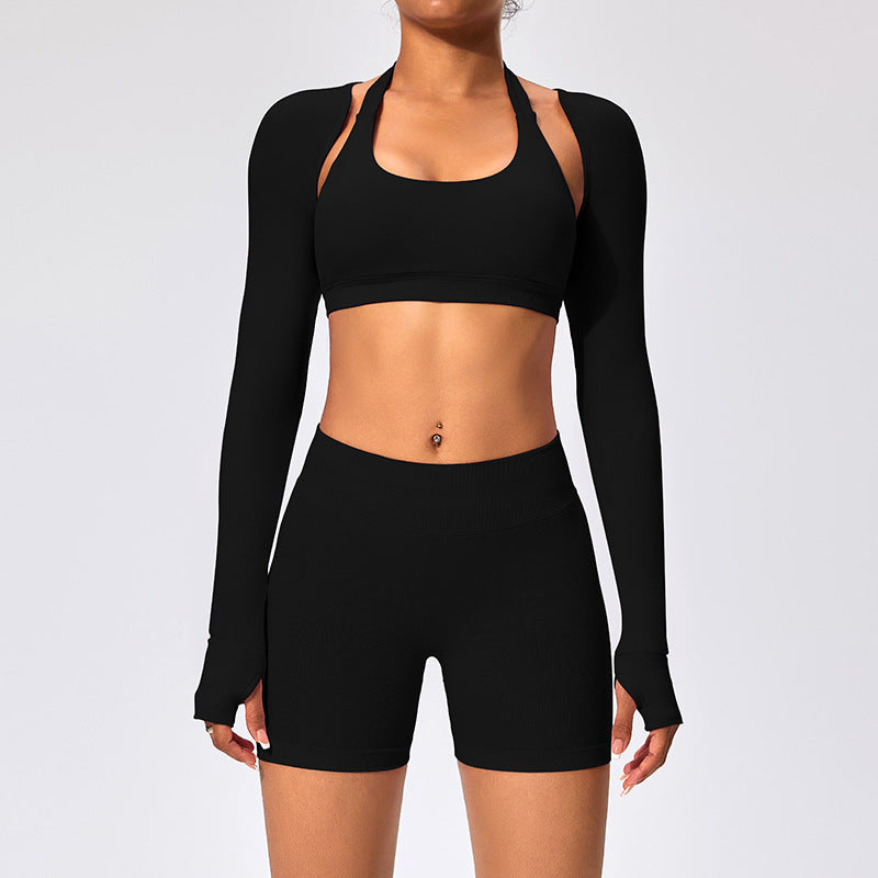 Women Sports underwear sets yoga wear cardigan jackets backless outdoor fitness wear