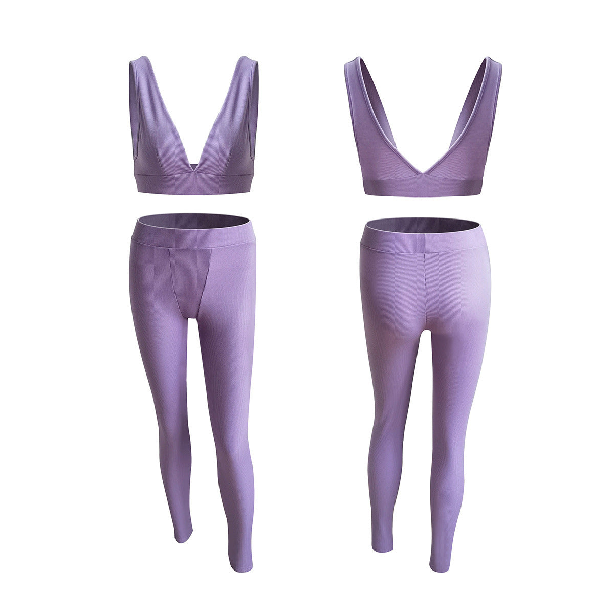 New Sports Underwear Set Beautiful Back Suspenders With Chest Pad Triangle Cup Without Steel Ring Buttocks Fitness Pants Set 9 Colors Style2