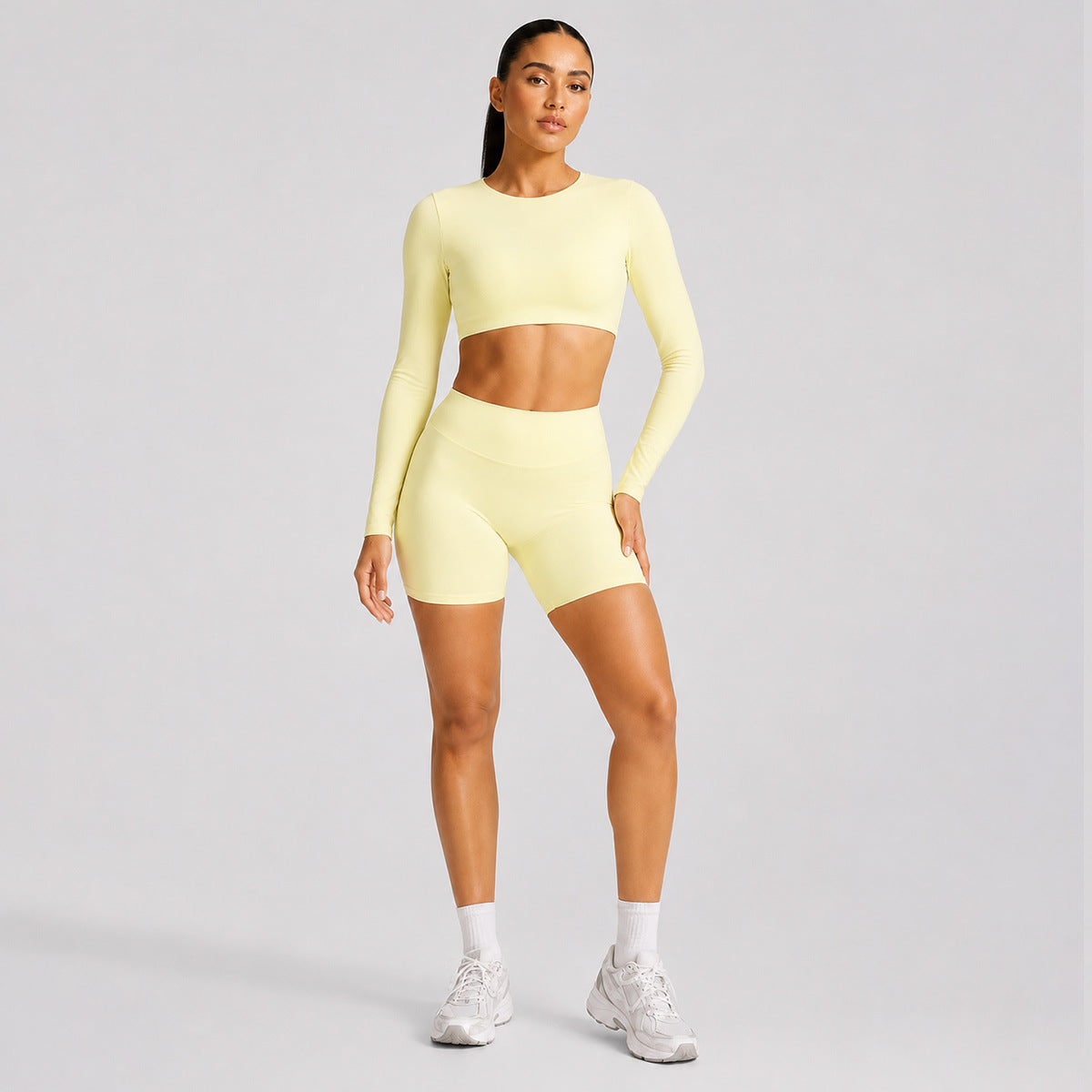 Backless long sleeve T-shirt sports short sleeve suit women with breast pad fitness top outdoor sports yoga suit